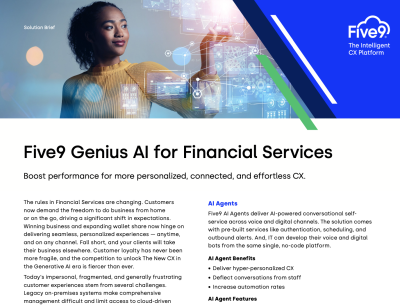 Five9 Solution Brief AI for Financial Services