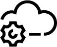 Icon of a gear and cloud