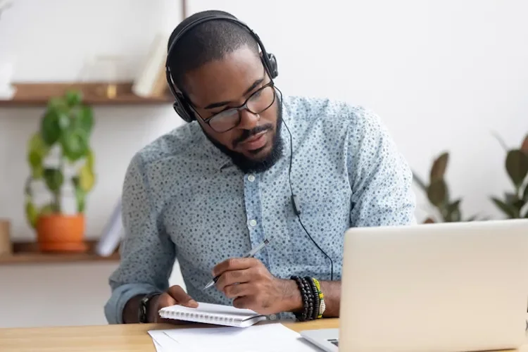 man working on the computer