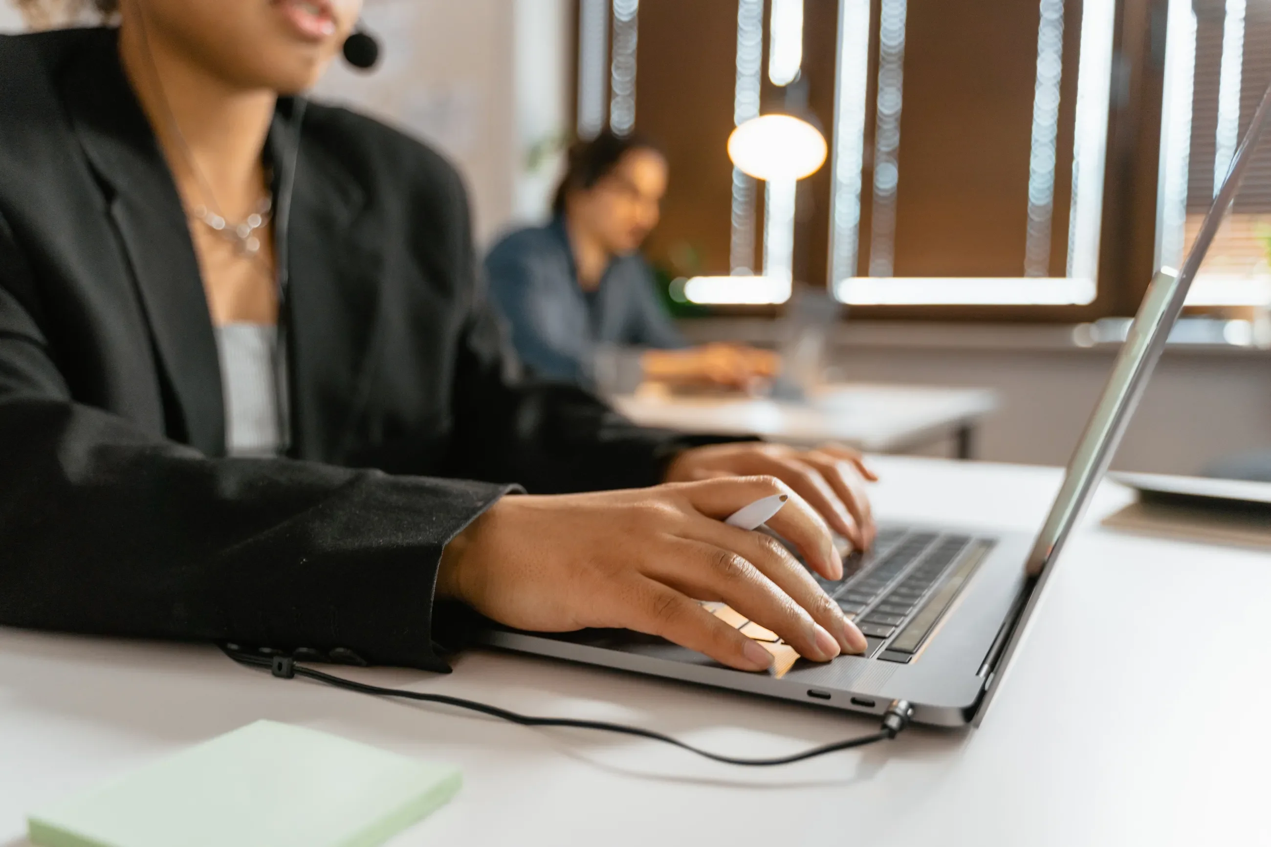 person on the computer