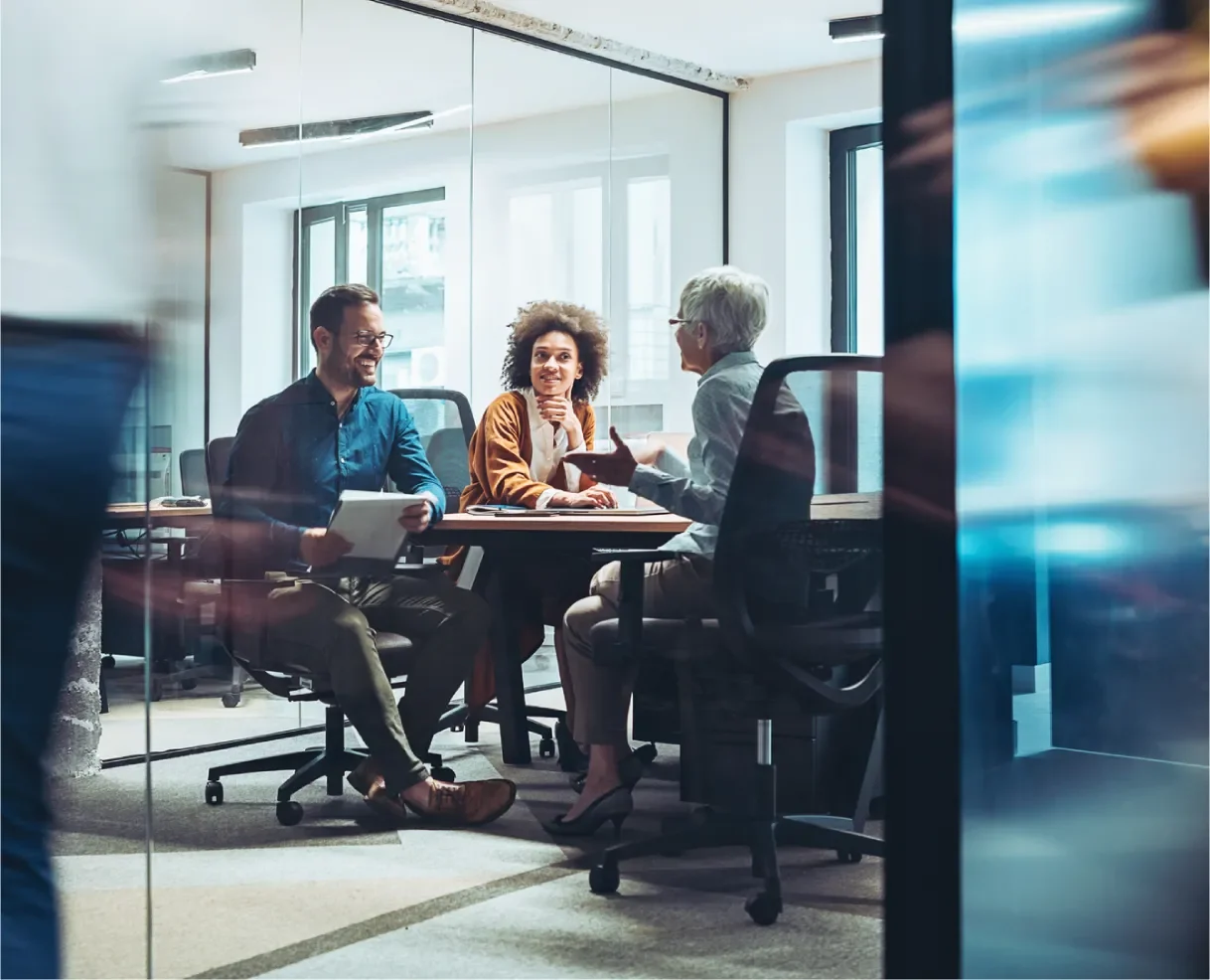 People talking in a conference room