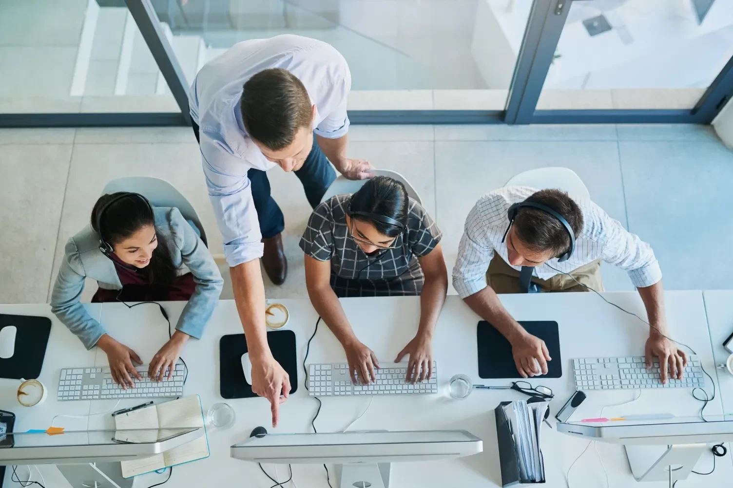 Coworkers working in an office
