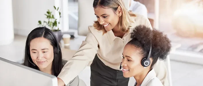 Women staring at computer