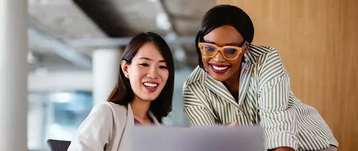 women looking at screen