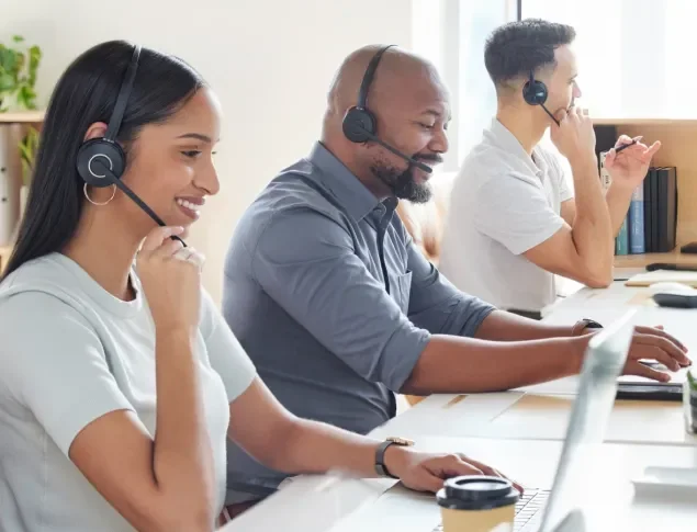 People working at an office